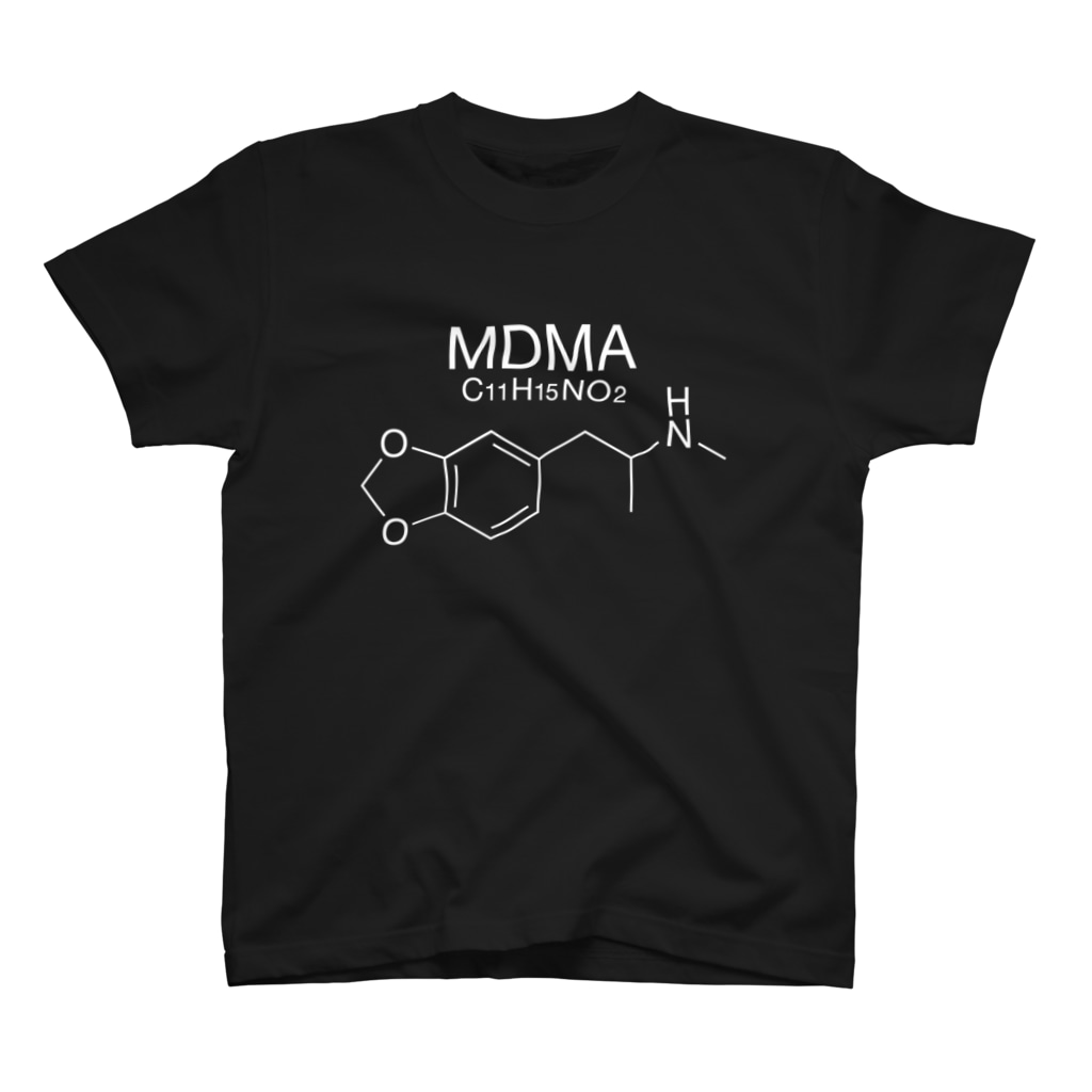 Mdma C11h15no2 合成麻薬 エクスタシー 白ロゴ Dripped Dripped のスタンダードtシャツ通販 Suzuri スズリ