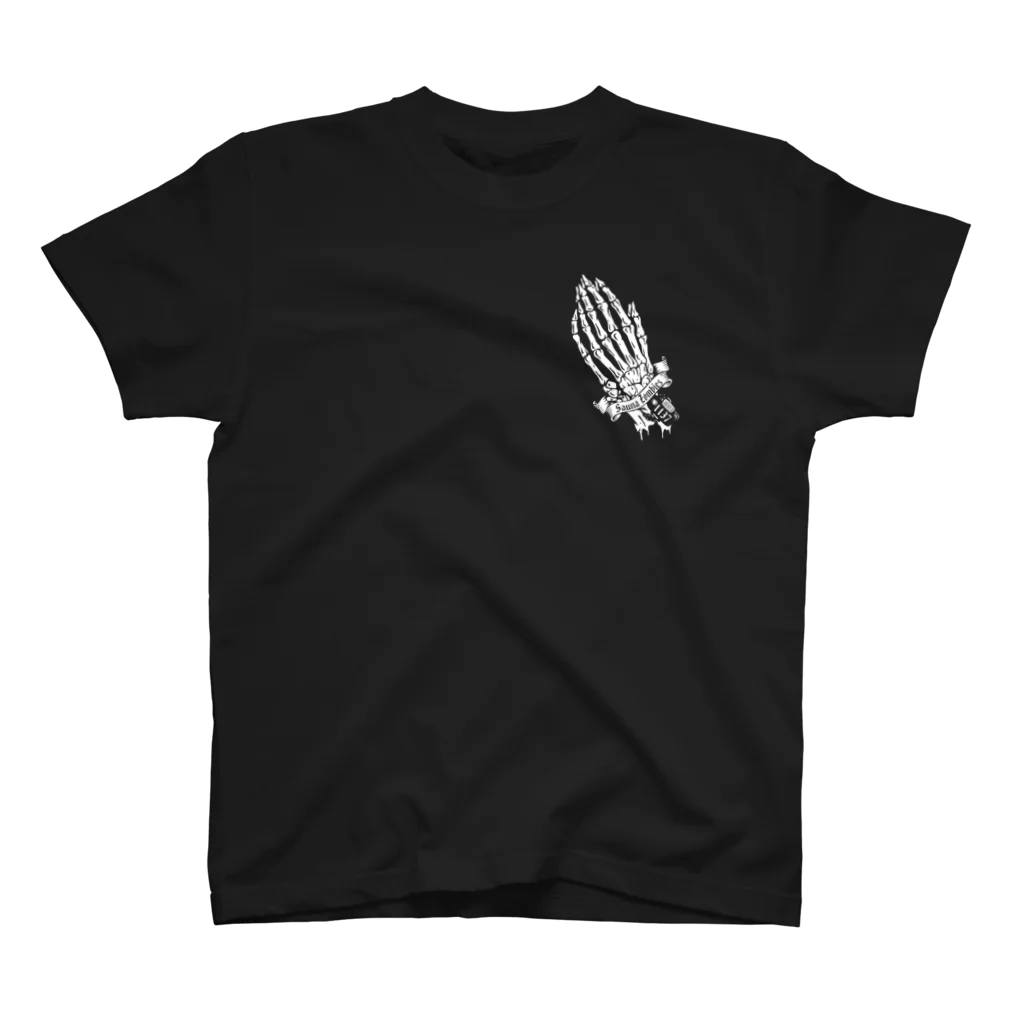 SAUNA ZOMBIESのSAUNA ZOMBIES- Praying Skeleton T- Regular Fit T-Shirt