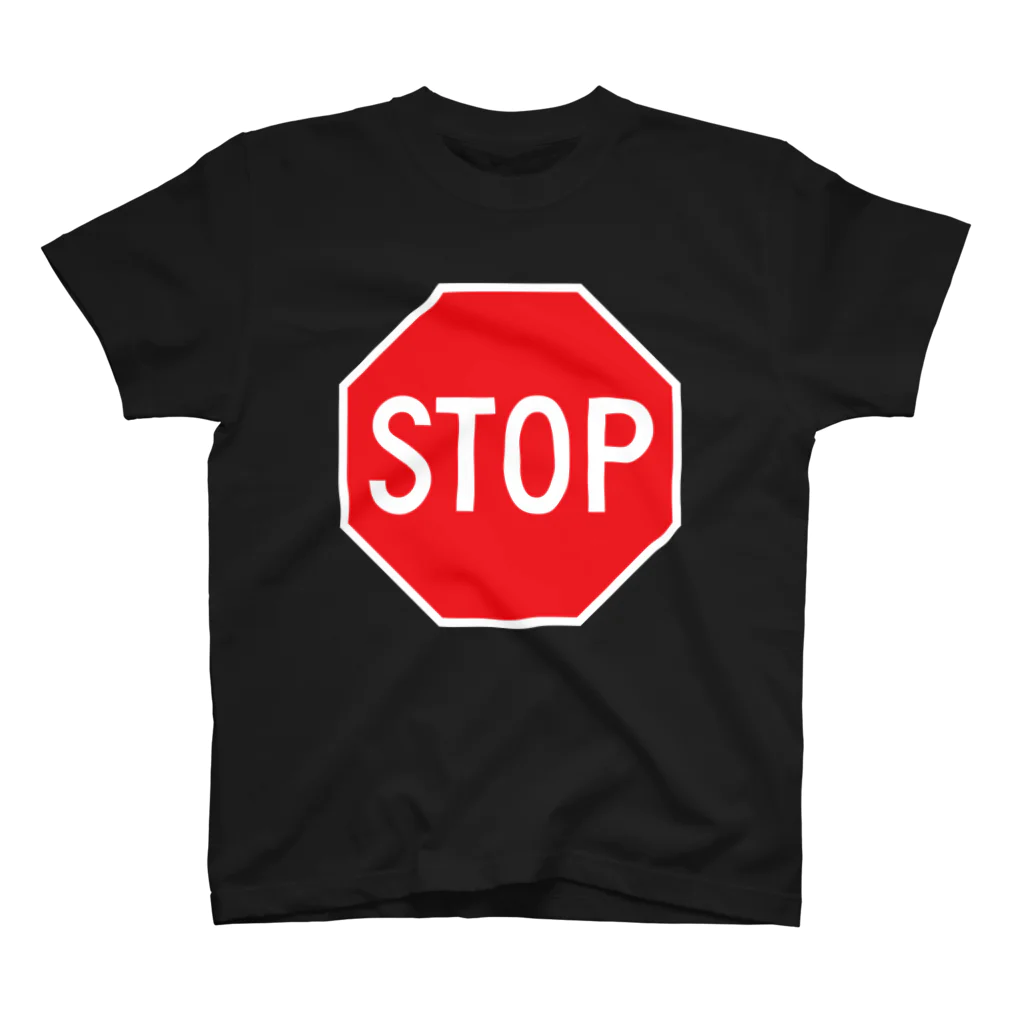 DRIPPEDのSTOP-ストップ アメリカの一時停止標識ロゴ スタンダードTシャツ