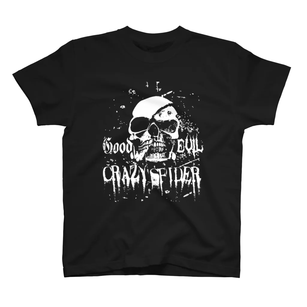 美品】SKULLSHIT ブラックTシャツ スカルデザイン メンズXL