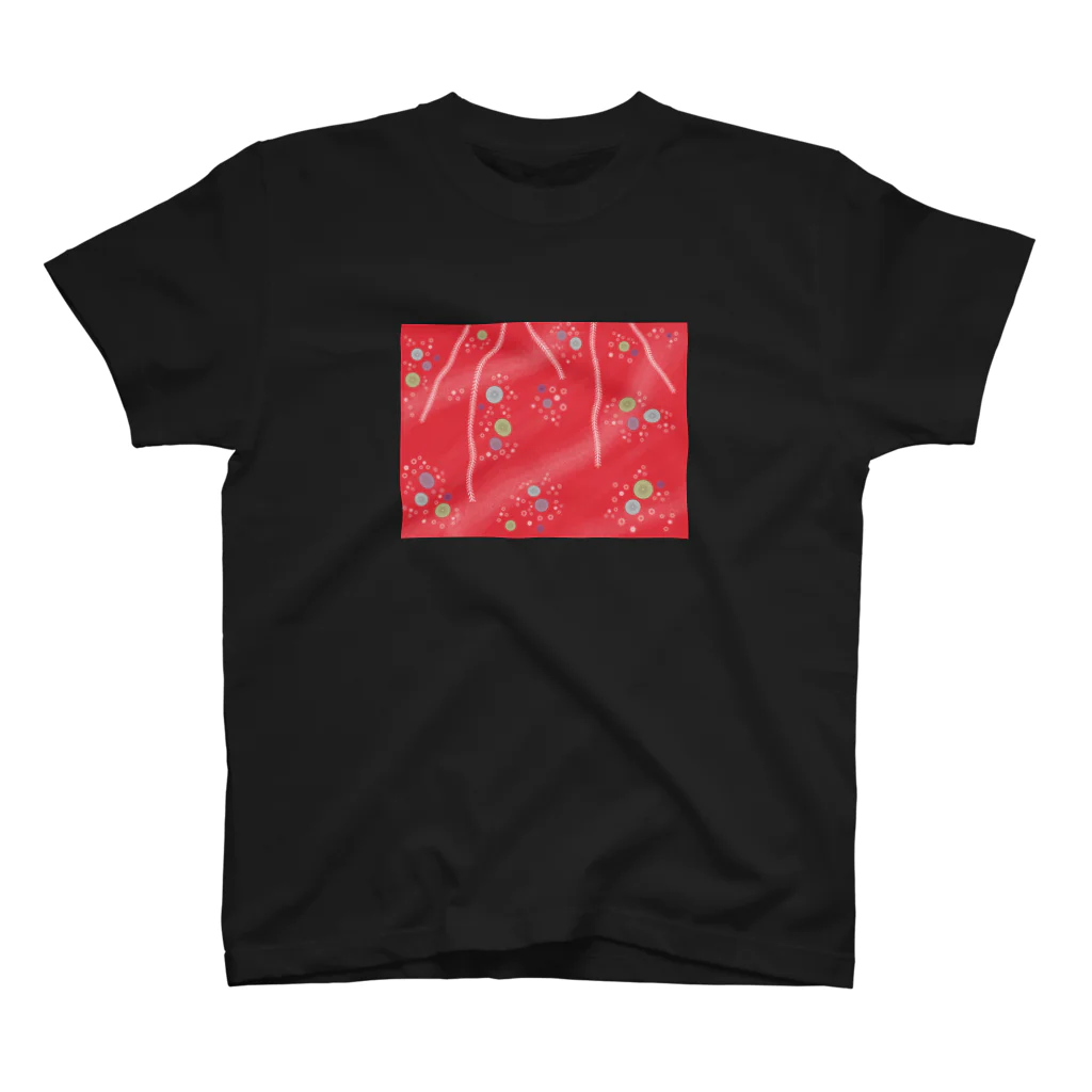 謎はないけど謎解き好きのお店の謎柄の和風グッズA（紅赤） / Japanese style goods A inspired by escape room (Red) Regular Fit T-Shirt