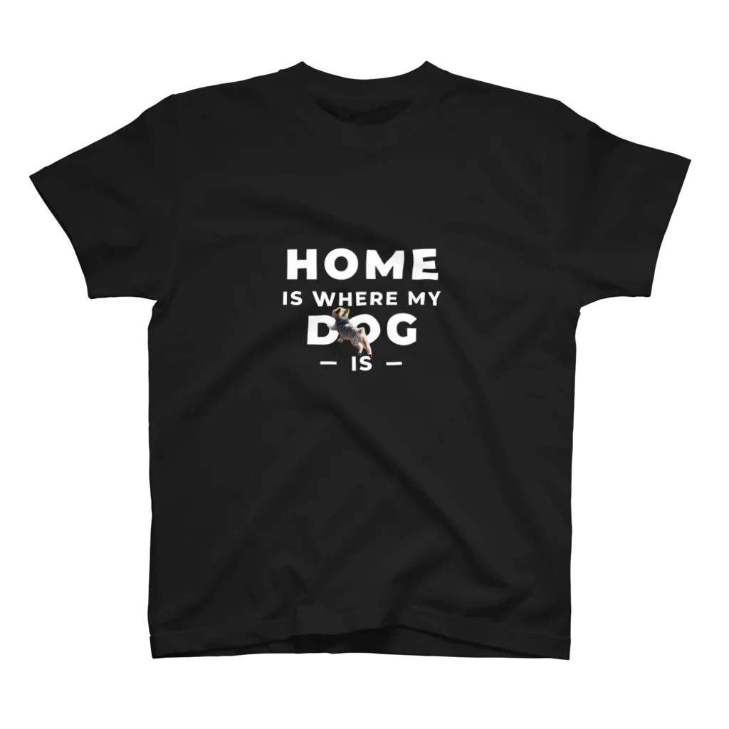 豆子の部屋のHome is where my dog is Regular Fit T-Shirt