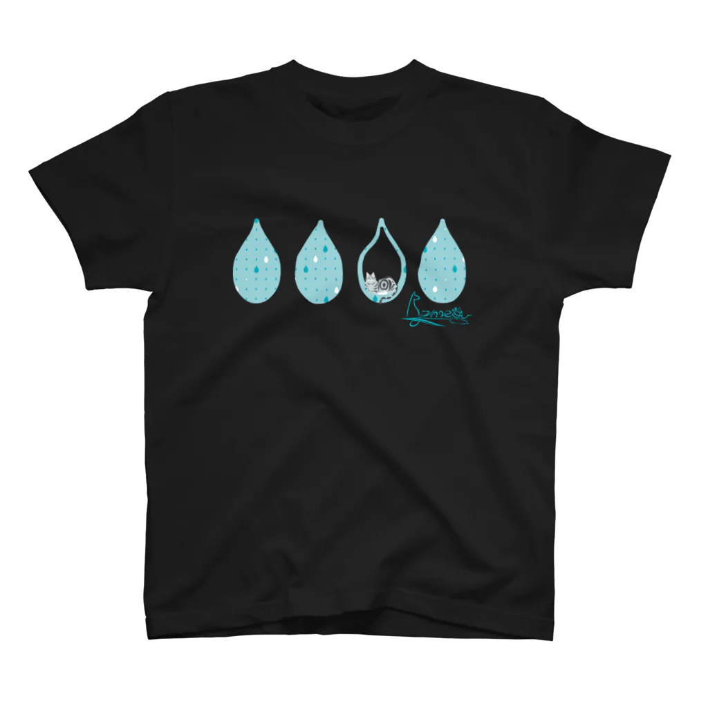 frmeowのTear Drop[LightBlue-American Shorthair] Regular Fit T-Shirt