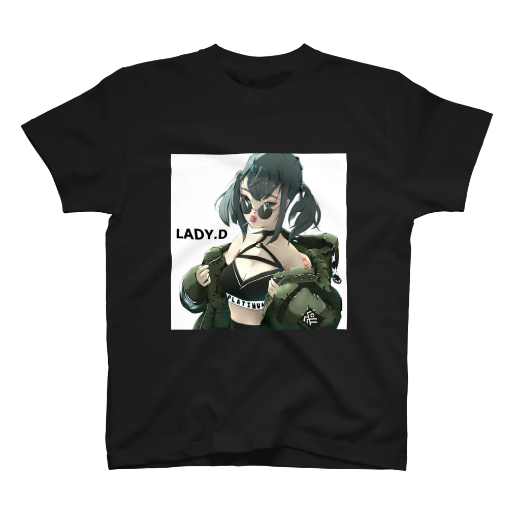 lady.d.イラスト_shopのキャラ（Green portrait ） スタンダードTシャツ