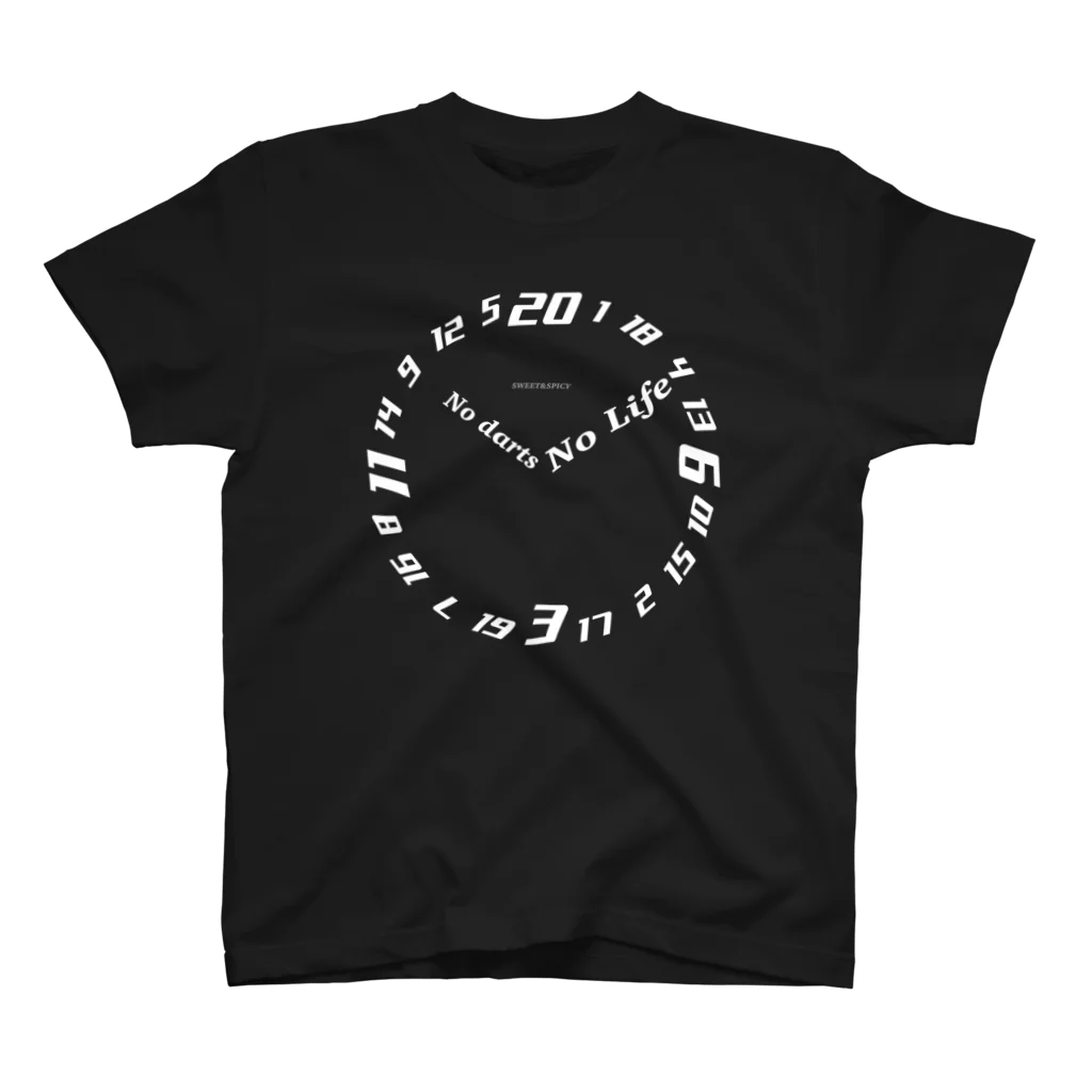 SWEET＆SPICY 【 すいすぱ 】ダーツのNO DARTS NO LIFE ーTIME ー【白】 スタンダードTシャツ