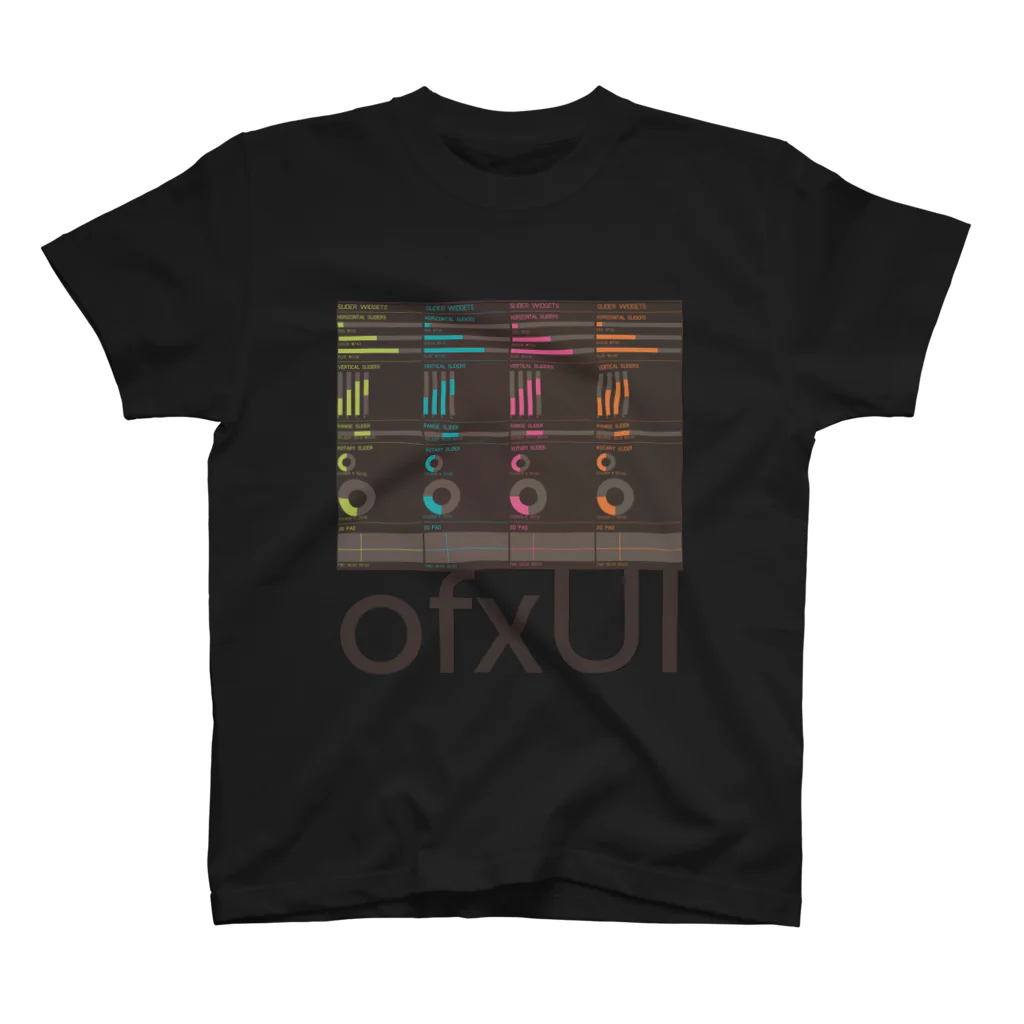 Teruaki TsubokuraのI LOVE "ofxUI" (Black) Regular Fit T-Shirt