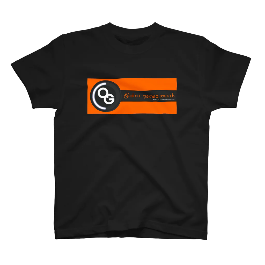 alma-gemeaのalma-gemea records (orange-black) スタンダードTシャツ