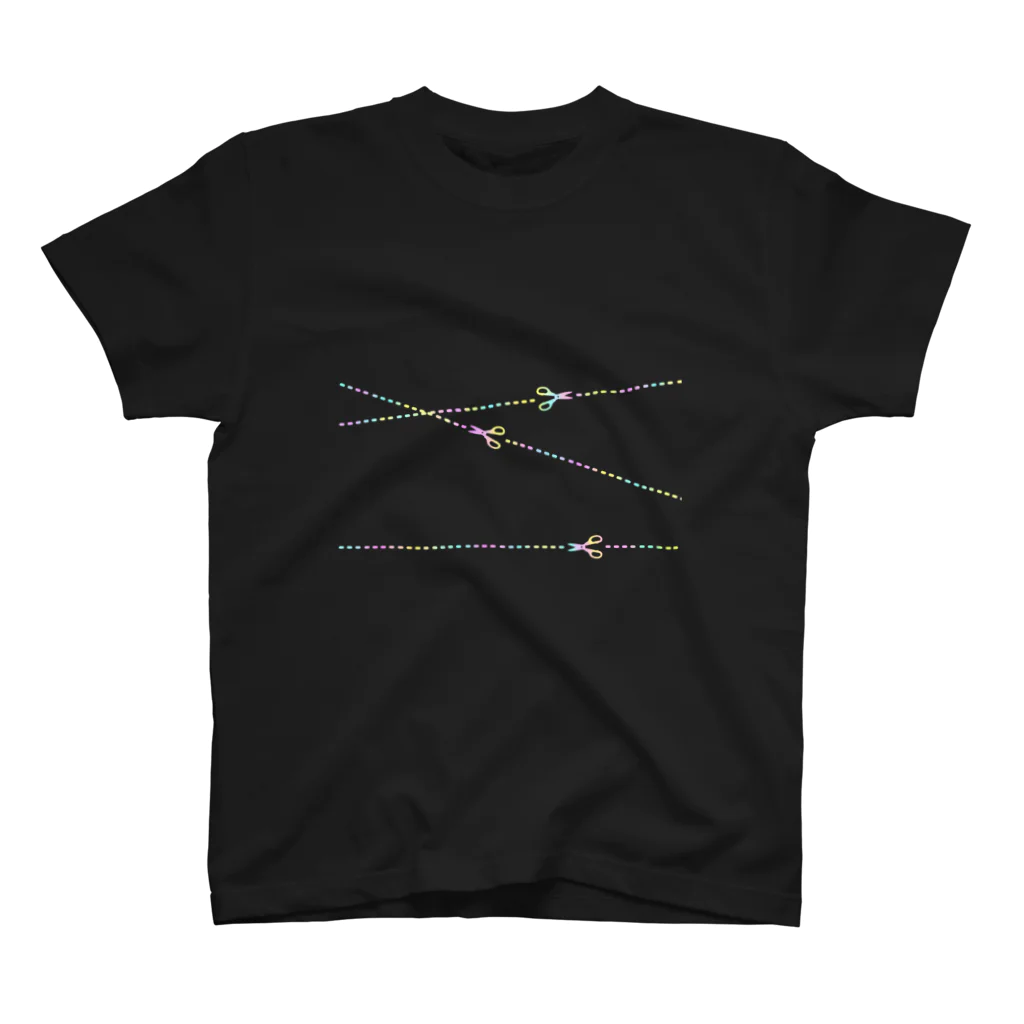 MIZERAの切り取り線のハサミ（パステルカラー） スタンダードTシャツ