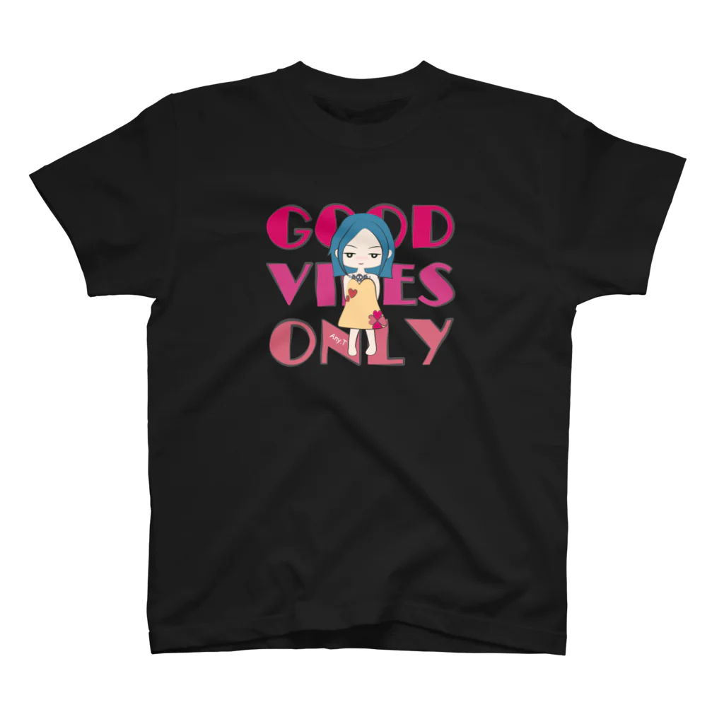 松や SUZURI店のGOOD VIBES ONLY スタンダードTシャツ