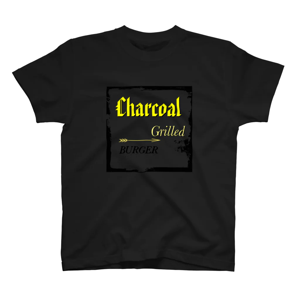 ハンバーガーショップ                           バーガーカフェホノホノのCharcoal grilled burger スタンダードTシャツ