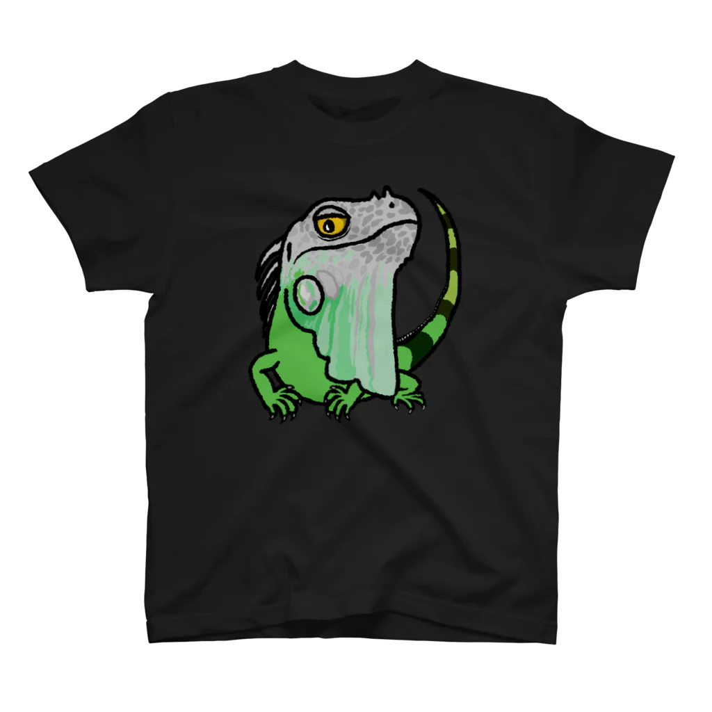Funny Reptile Artののほほんイグアナ スタンダードTシャツ