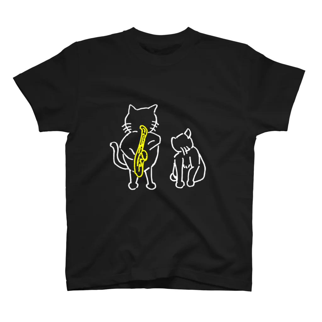 kon1970のねこsax スタンダードTシャツ