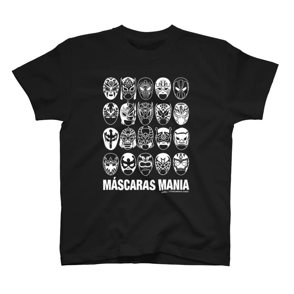 覆面MANIA＆CMLLのMASCARAS MANIA（白プリント） スタンダードTシャツ