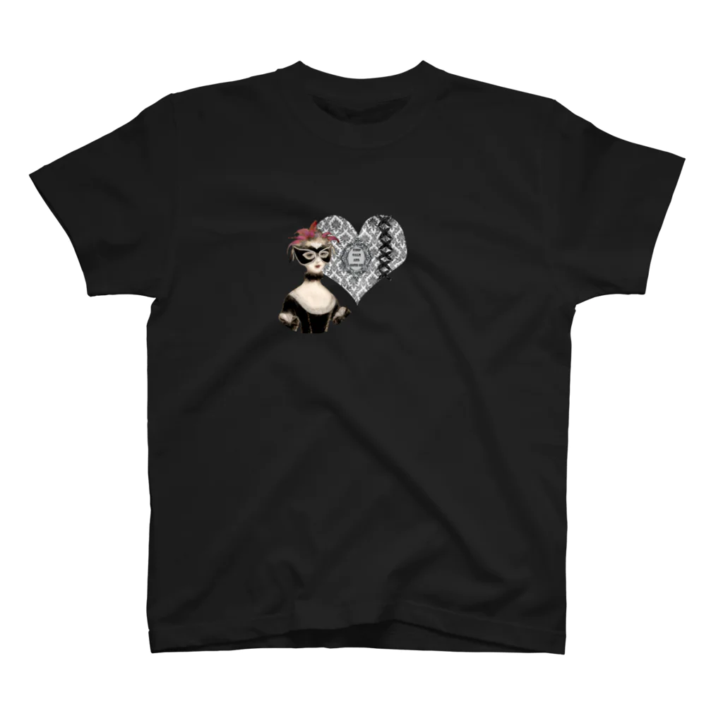 海賊猫 cocoのKeep Calm and Goth On♱マリー・アントワネット『Masquerade』♱黒ロリ ゴスロリ ゴシック  スタンダードTシャツ