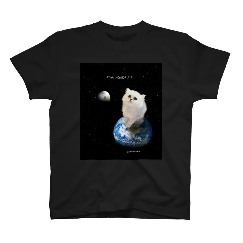 STAR MOAMOA,inc.の宇宙猫モアモアTシャツ スタンダードTシャツ