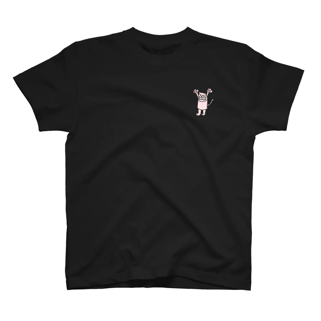 COQUITOのネコ ピンク スタンダードTシャツ