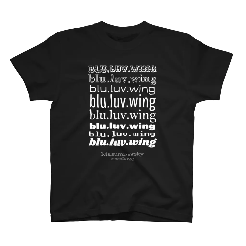 BLUWINGsのblu.luv.wing 白文字 スタンダードTシャツ