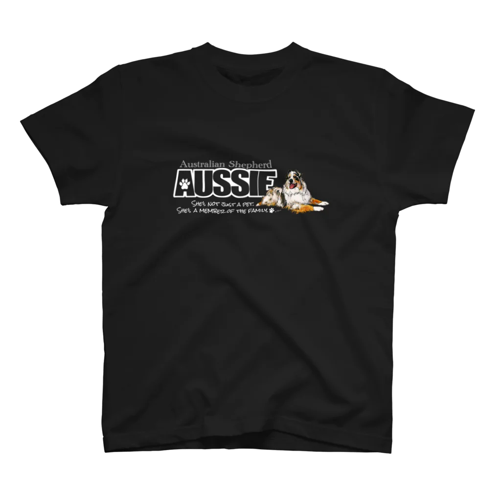 オリジナル工房プリントンのオーストラリアンシェパード前後イラスト プリント Regular Fit T-Shirt