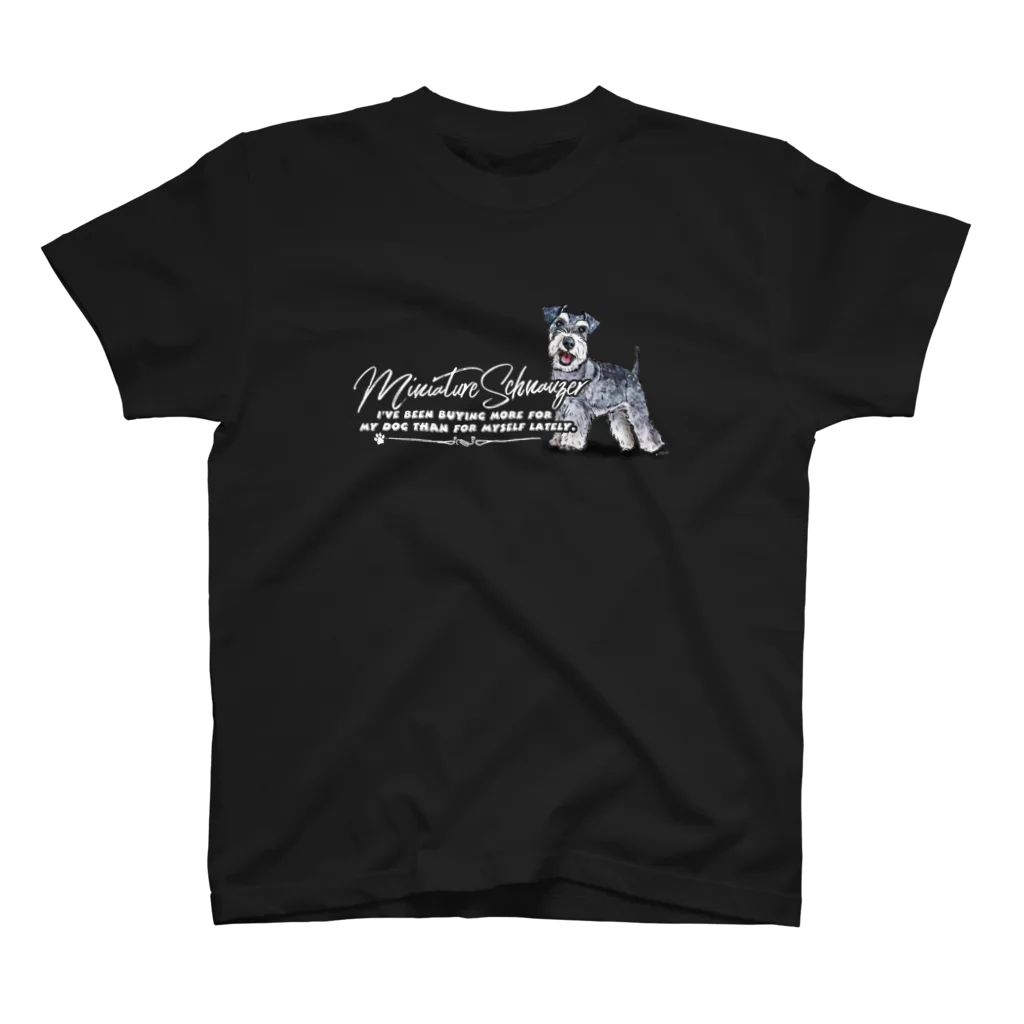 オリジナル工房プリントンのミニチュアシュナウザー前後イラスト プリント Regular Fit T-Shirt