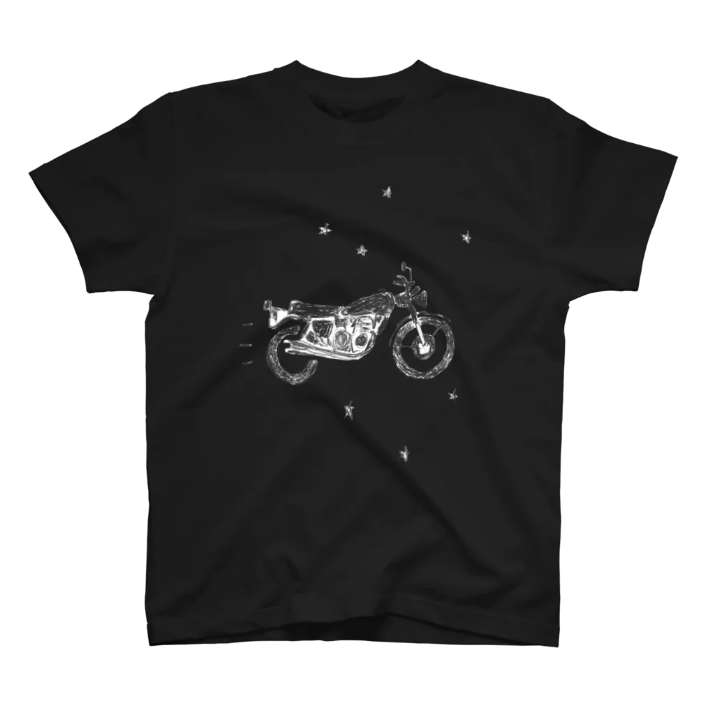 NIKORASU GOのノスタルジーデザイン「バイクで走り去る」 スタンダードTシャツ