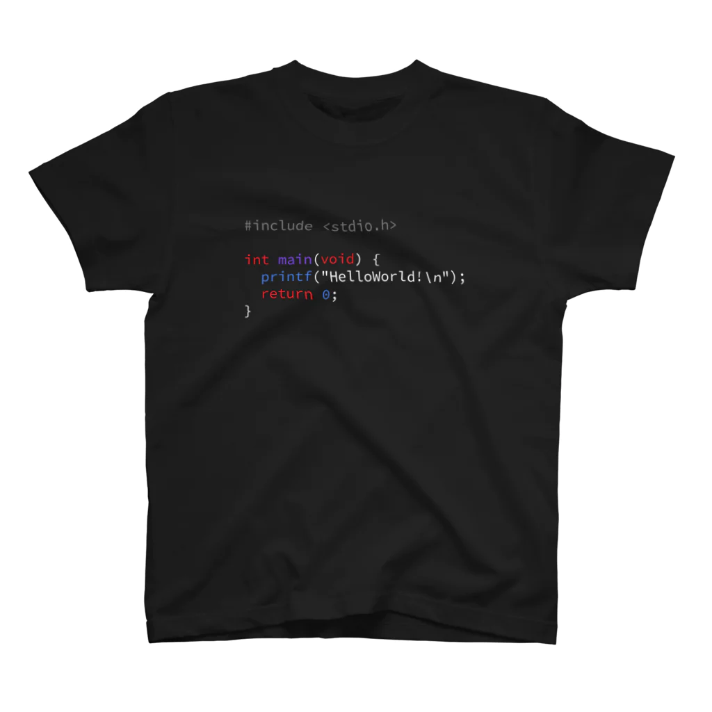 be116のC言語でHelloWorld!(背景黒) Regular Fit T-Shirt