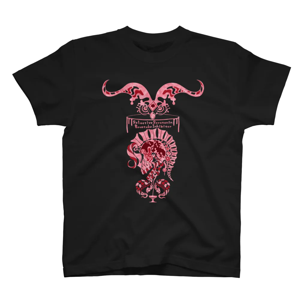 でゅめのお店のSkull pain(赤Ⅱ)  スタンダードTシャツ