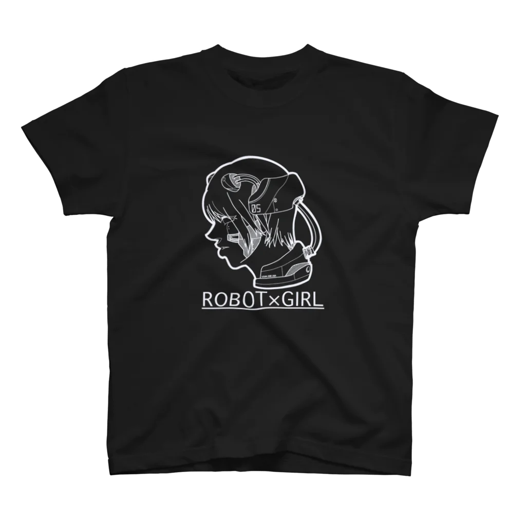 ROBOT×GIRLのROBOT×GIRL  BLACK Regular Fit T-Shirt