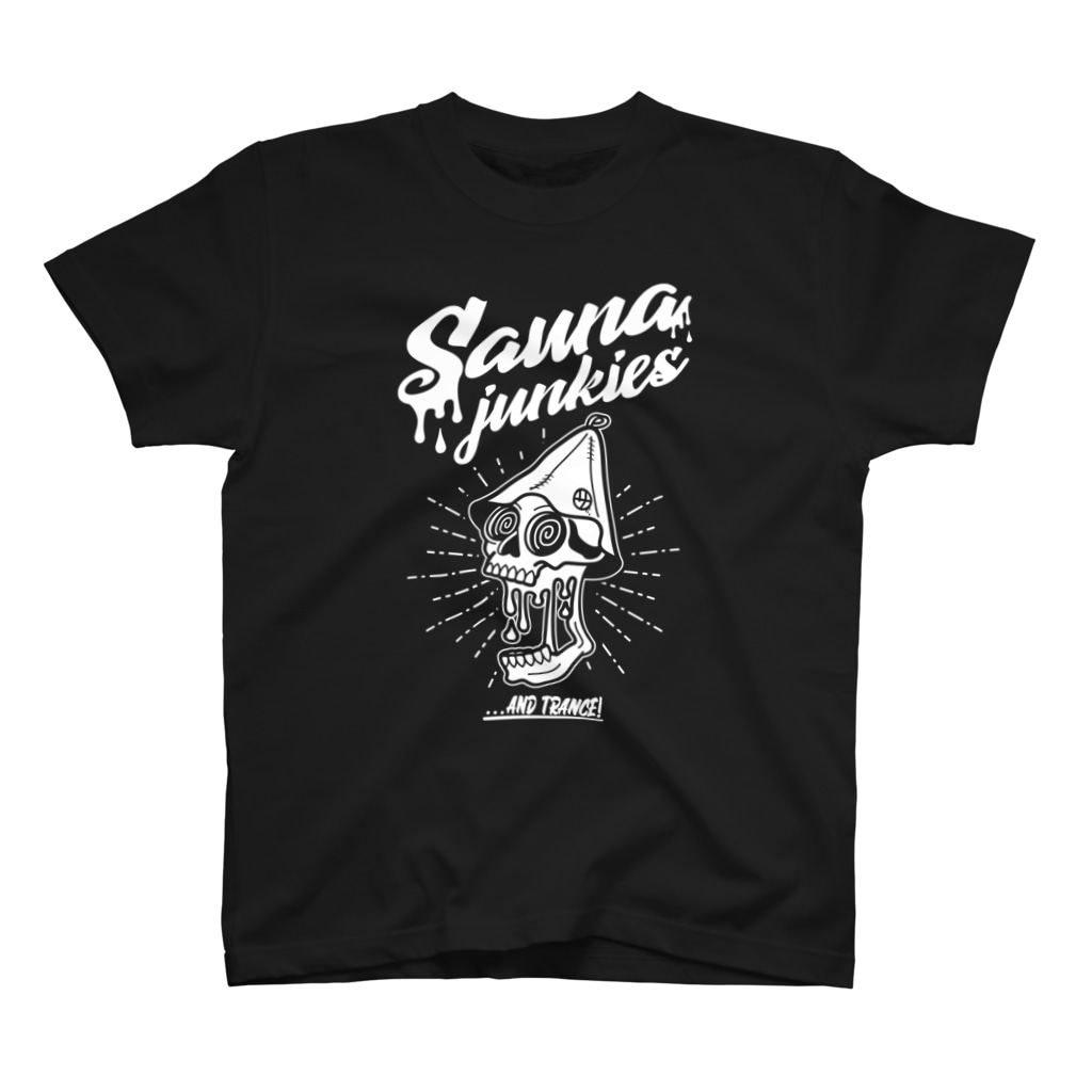 SAUNA JUNKIES | サウナジャンキーズのメルティー・スカル（白プリント） Regular Fit T-Shirt