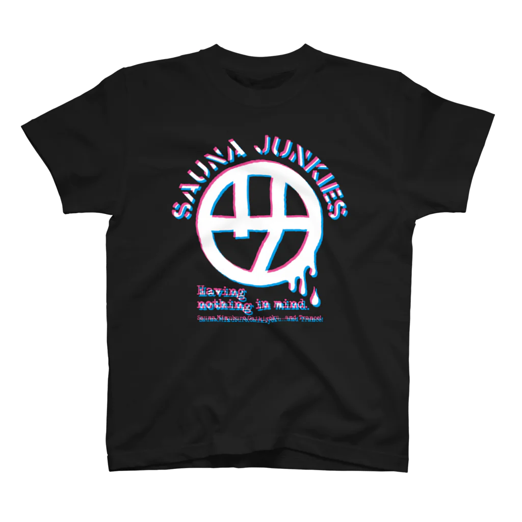 SAUNA JUNKIES | サウナジャンキーズのマルサ(トランスカラー/黒) 티셔츠