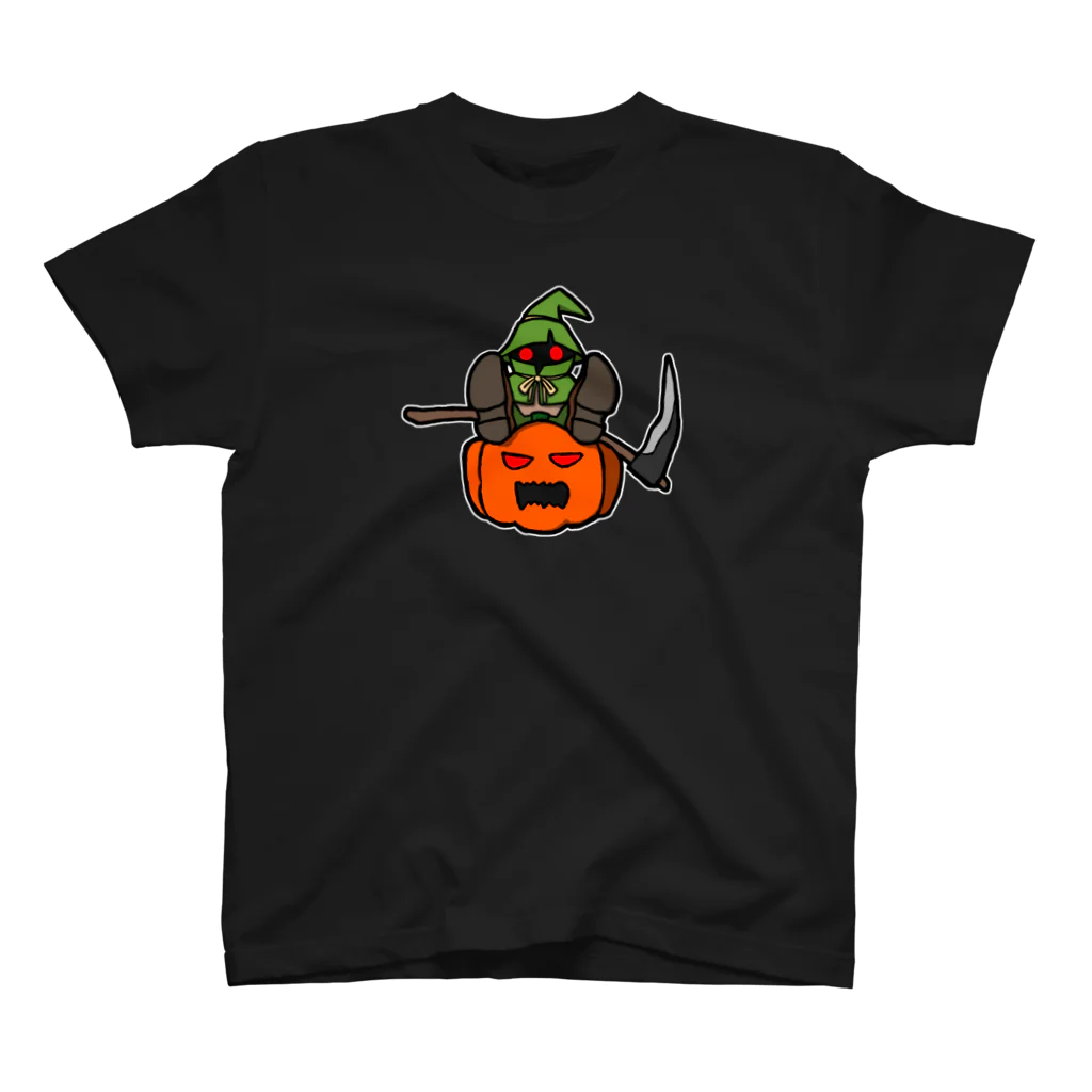 ナチュラルサトシのめへのスケアクロウとジャック・オー・ランタン スタンダードTシャツ