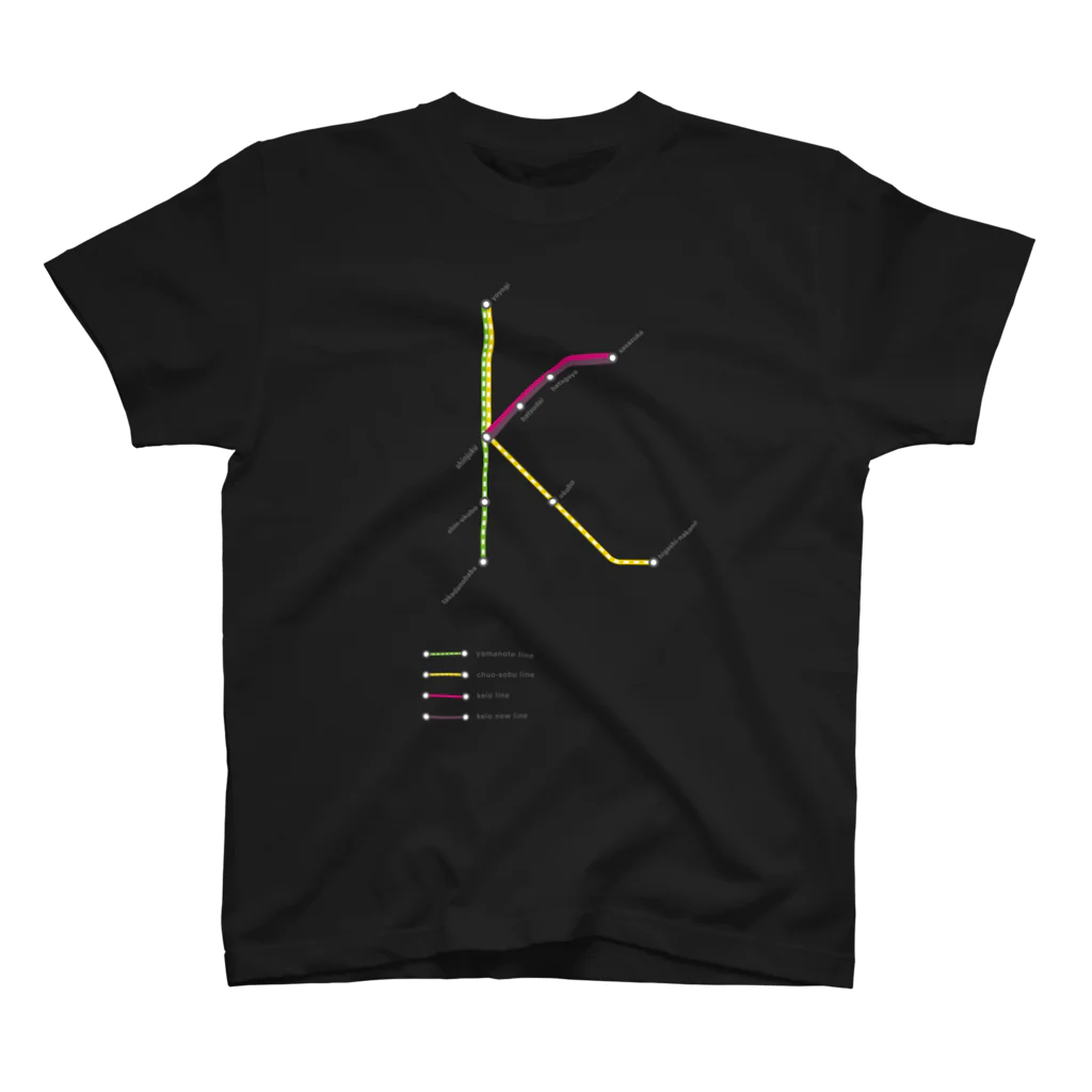 TOR DESIGNのRail Line Alphabet T-shirts 〈 K 〉 Regular Fit T-Shirt