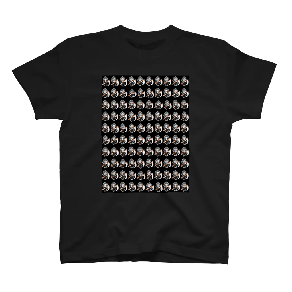 Ａ’ｚｗｏｒｋＳのデフォルメ死神パターン　黒背景 スタンダードTシャツ