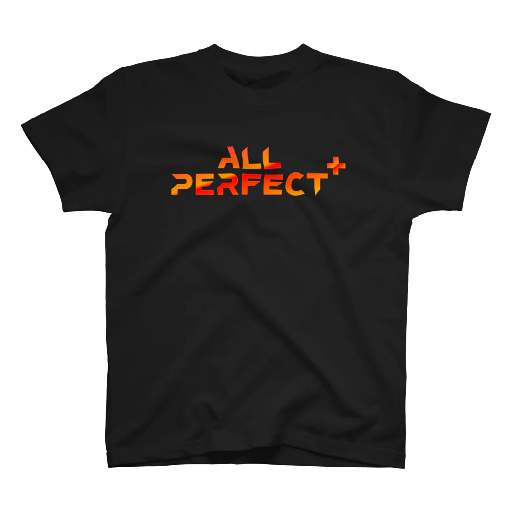 ぷてねぽ工房の ALLPERFECT+LOGO_BLACK(縁なし) Regular Fit T-Shirt