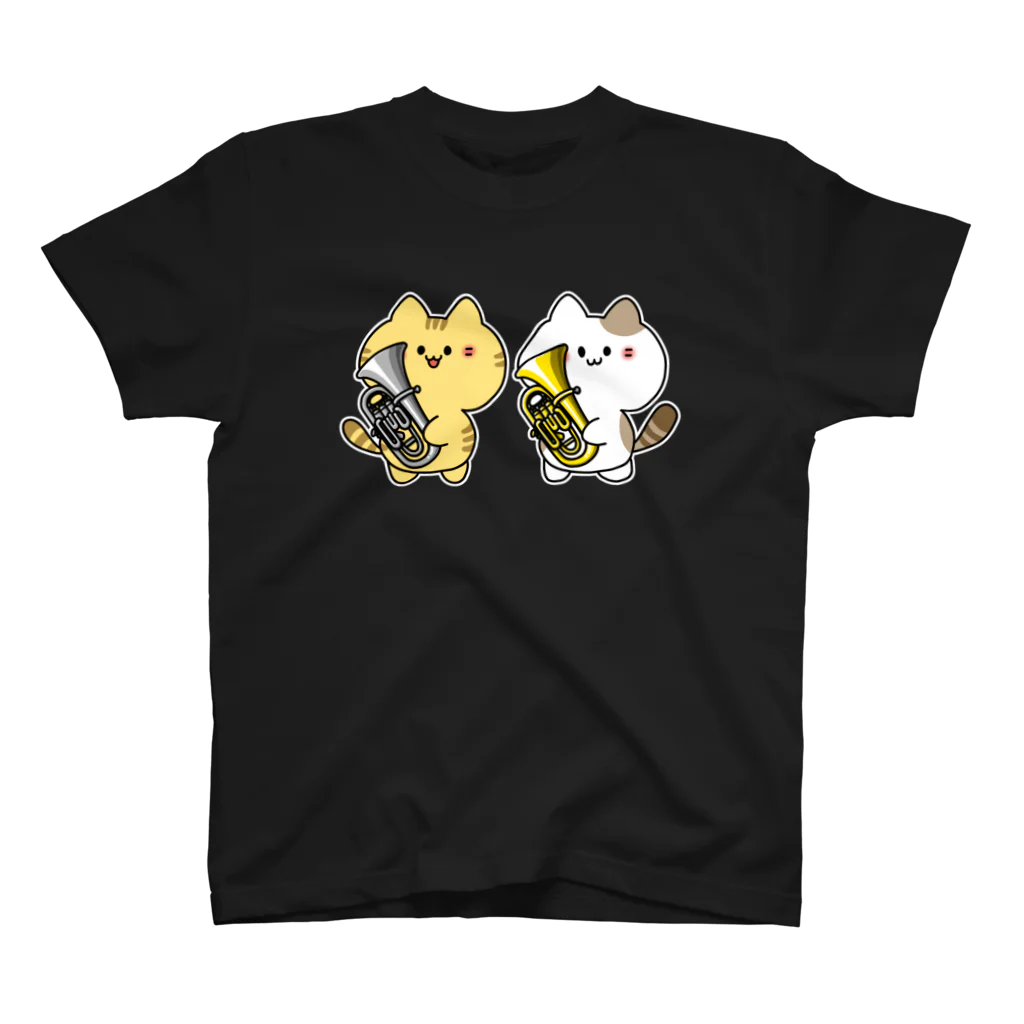  ふじねこ屋のユーフォニアム吹きのねこたち スタンダードTシャツ