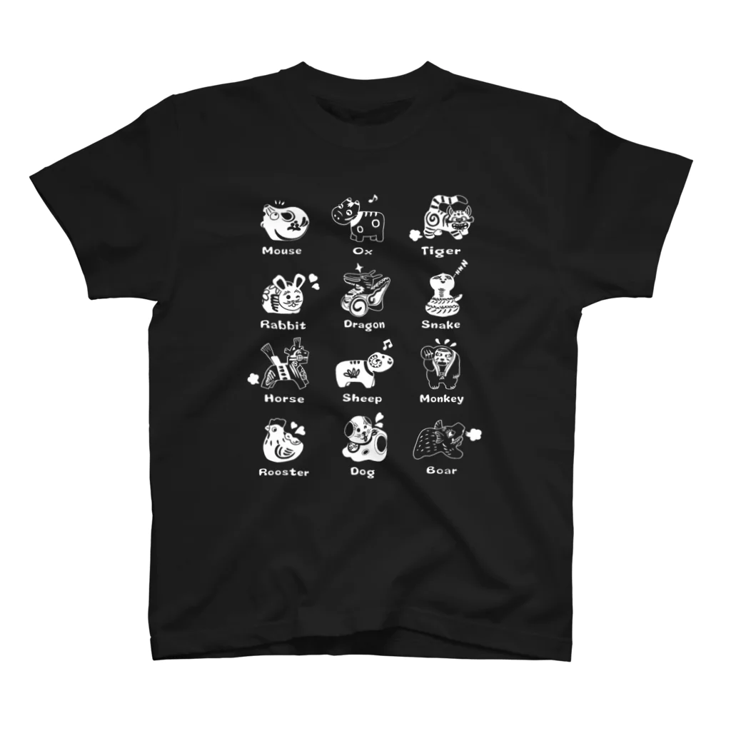 SU-KUのThe Zodiac of Fukushima(白抜き) スタンダードTシャツ