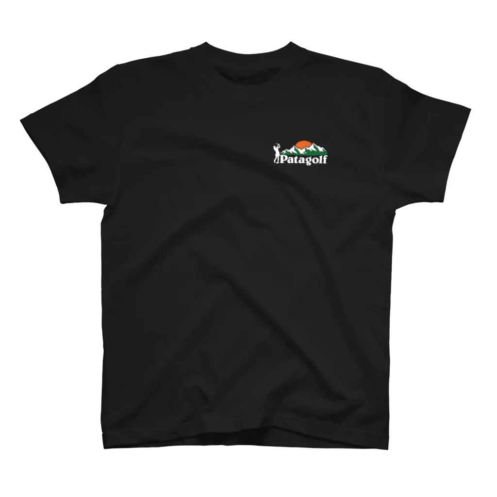 ガッチャン＊ブティックのパタゴルフ-白ロゴ-黒ベース スタンダードTシャツ