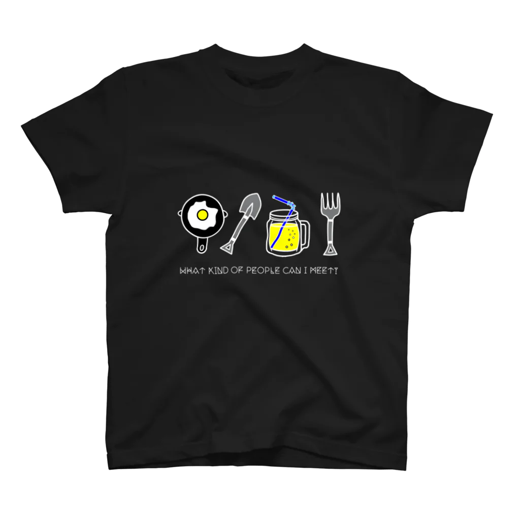 cafeCAMPUSのスキレットとカラトリー（白字） Regular Fit T-Shirt