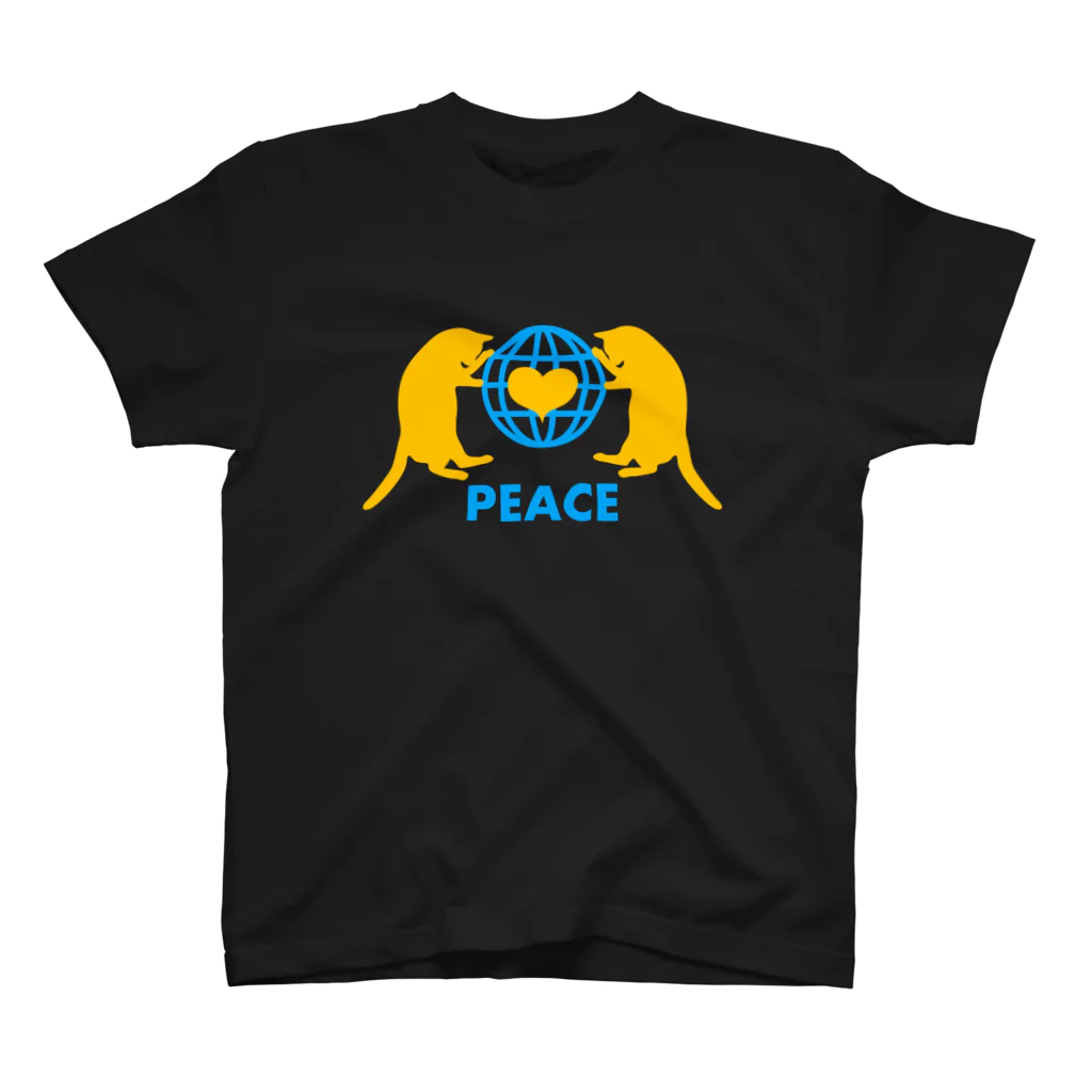 保護猫支援ショップ・パール女将のお宿のpeace ウクライナカラー2 スタンダードTシャツ