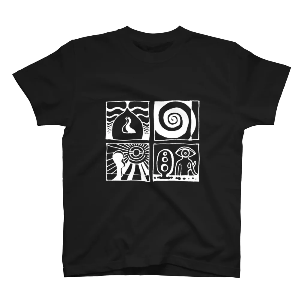 太陽の眼の太陽の眼 文字絵(白/前面) Regular Fit T-Shirt