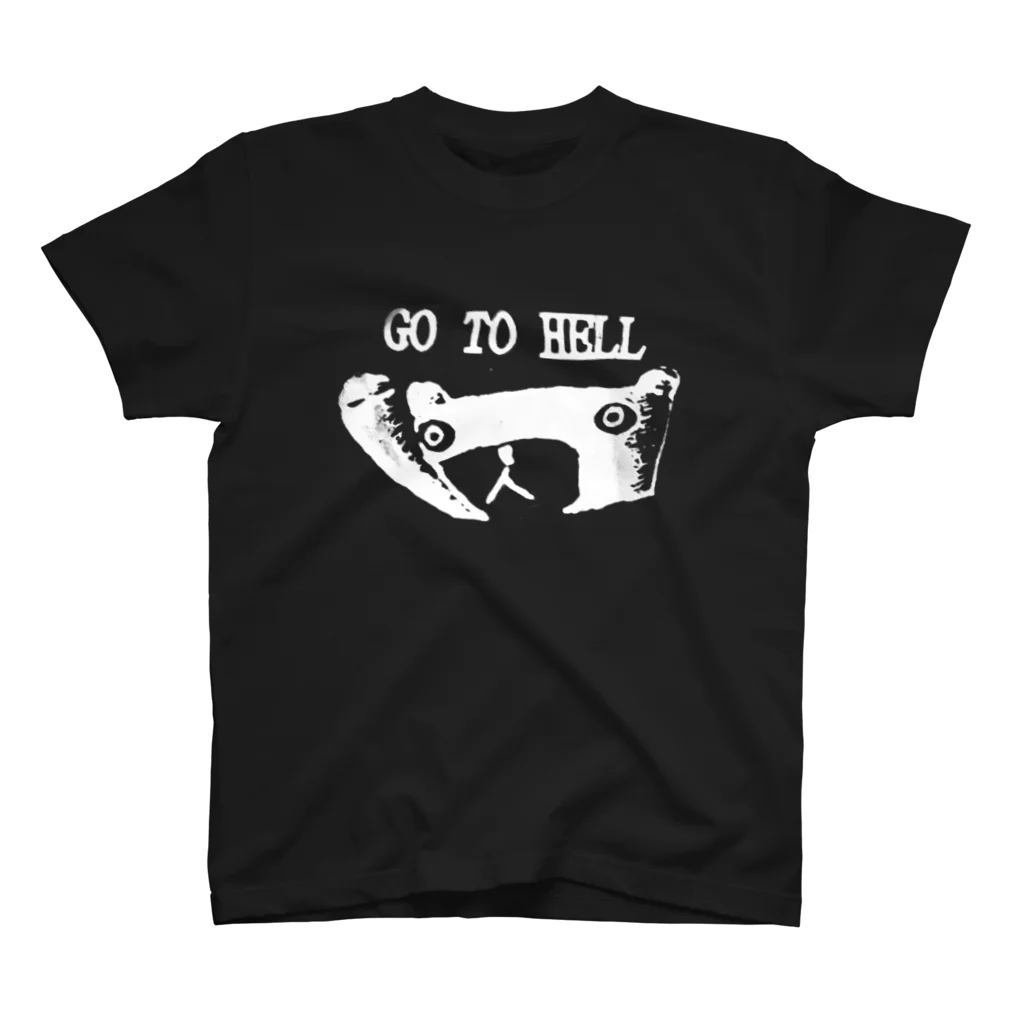 kumaku9のレトロくまく　go to hell (white) スタンダードTシャツ