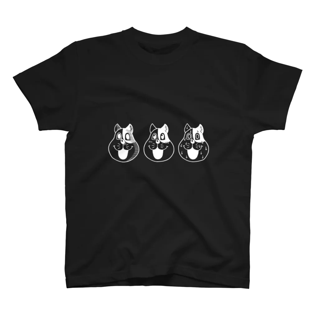 伏井しんぺいの3匹のネコやん スタンダードTシャツ