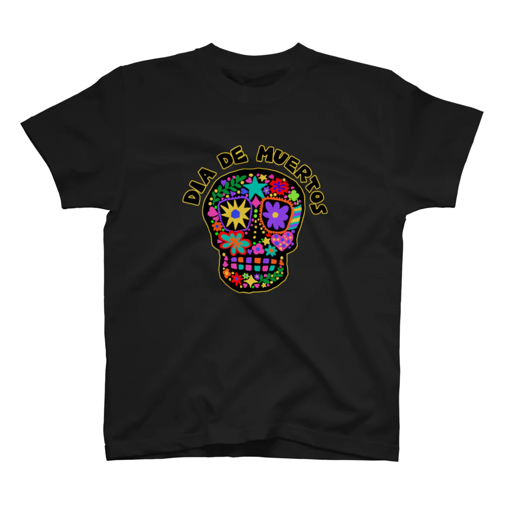 sandy-mのメキシコ風ドクロ Dia de muertos スタンダードTシャツ