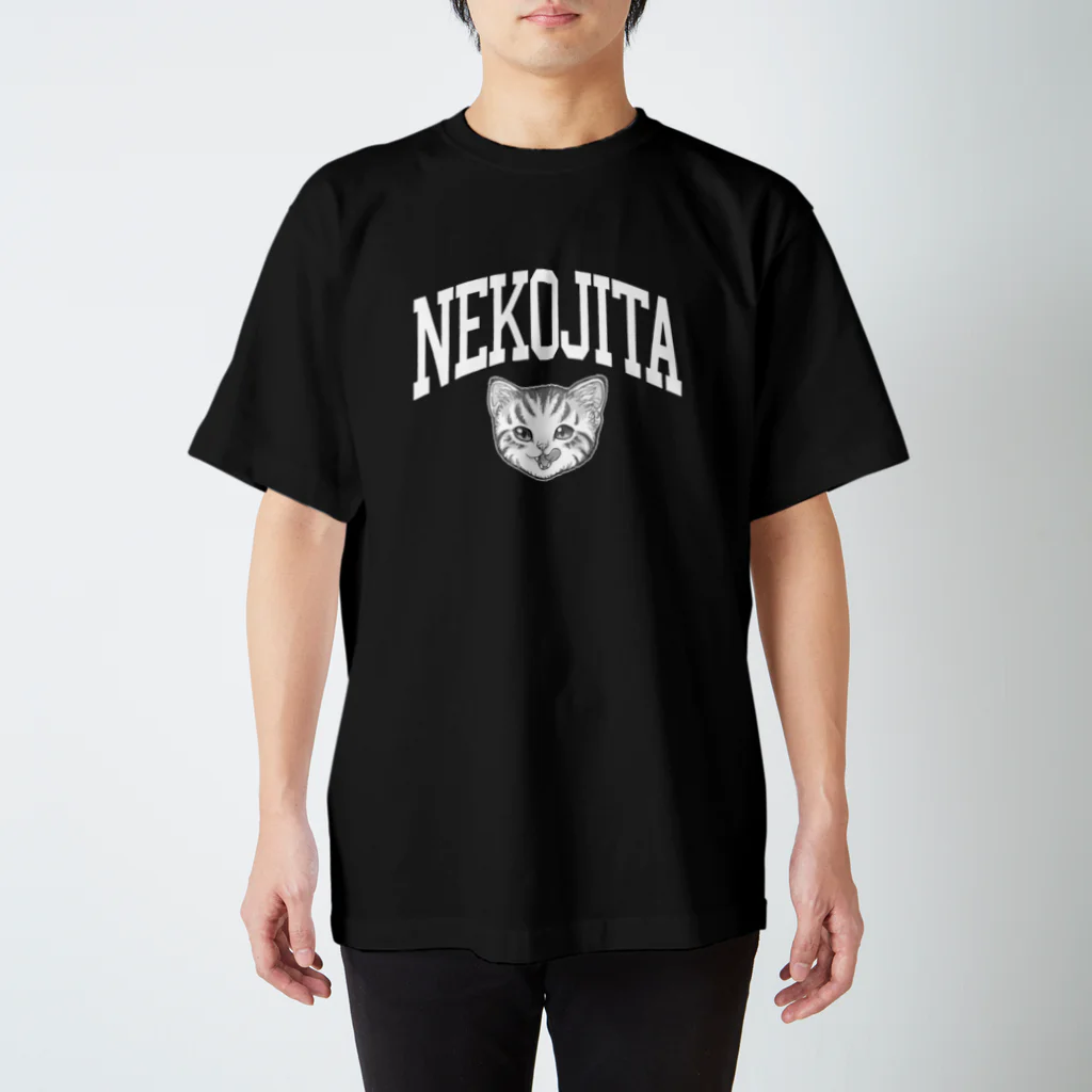 nya-mew（ニャーミュー）の猫舌カミングアウト_ホワイト スタンダードTシャツ