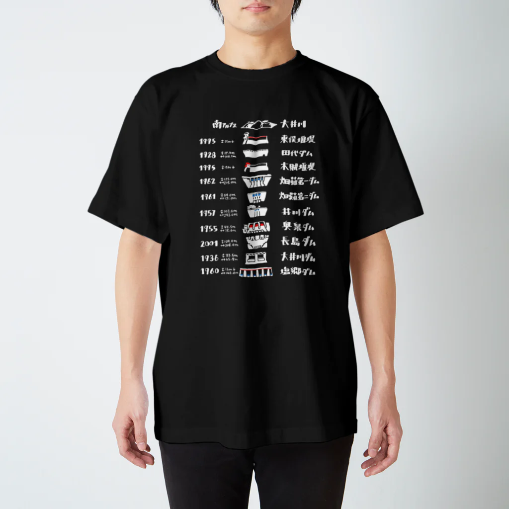 やま・かわ・どうろの大井川ダムツアー(前面プリントバージョン) スタンダードTシャツ