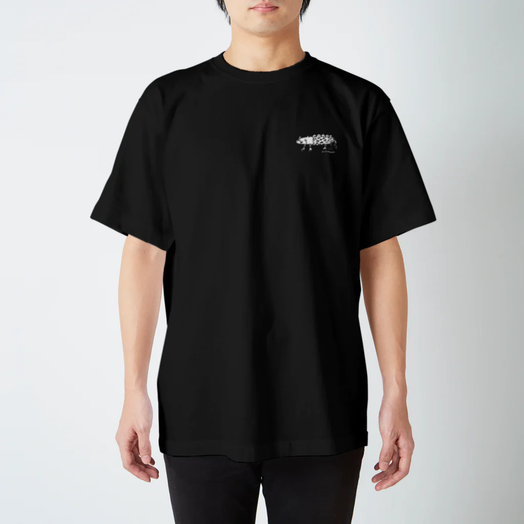 松山征シロー（Seishiro Matsuyama)の松山征シロービバ！Tシャツ白文字で前イラスト付き スタンダードTシャツ