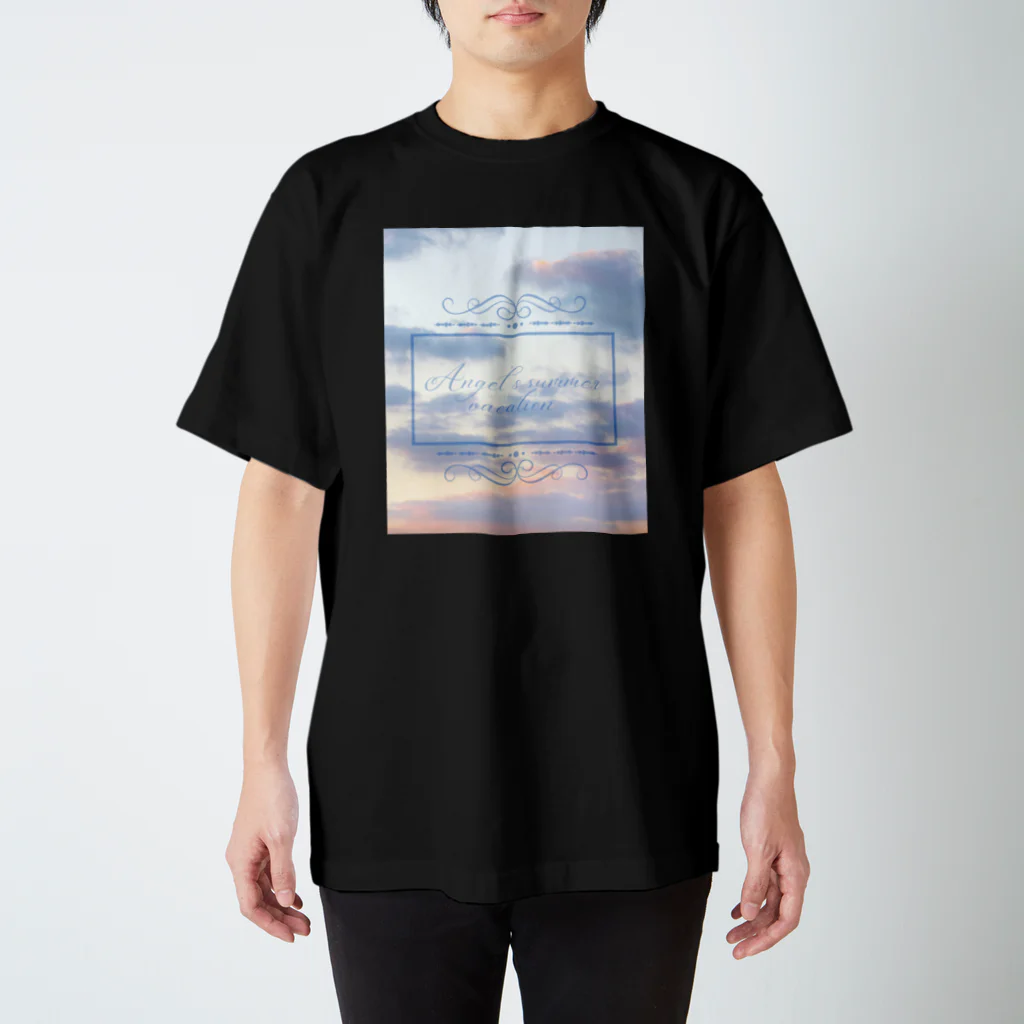 ゆにねこ惑星のପ天使の夏休みଓ夕暮れ旅行(濃) スタンダードTシャツ