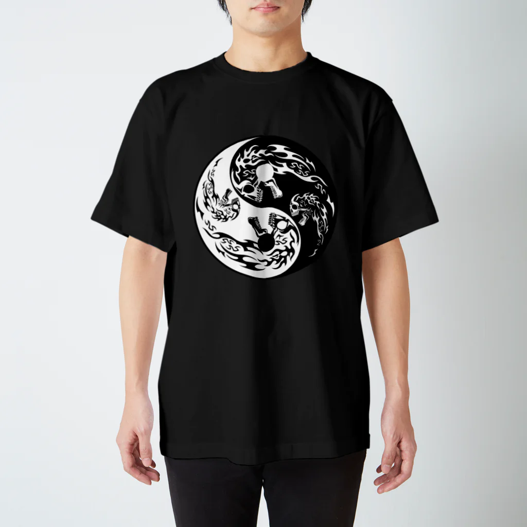 Ａ’ｚｗｏｒｋＳの陰陽二連髑髏 旋転（オリジナル家紋シリーズ） スタンダードTシャツ