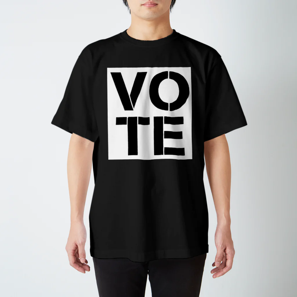 VOTE FOR YOUR RIGHTのVOTE FOR YOUR RIGHT　文字黒 スタンダードTシャツ