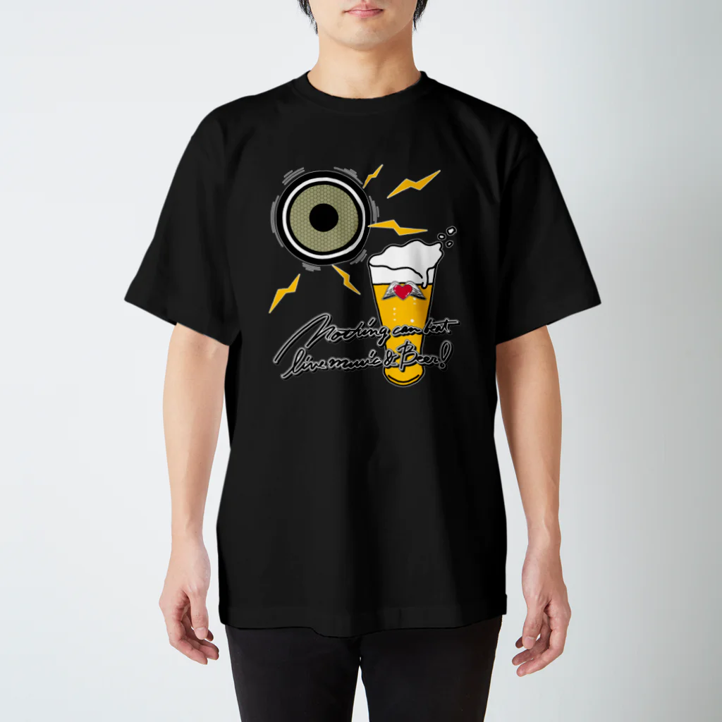 a-bow's workshop(あーぼぅズ ワークショップ)のmusic & Beer! スタンダードTシャツ