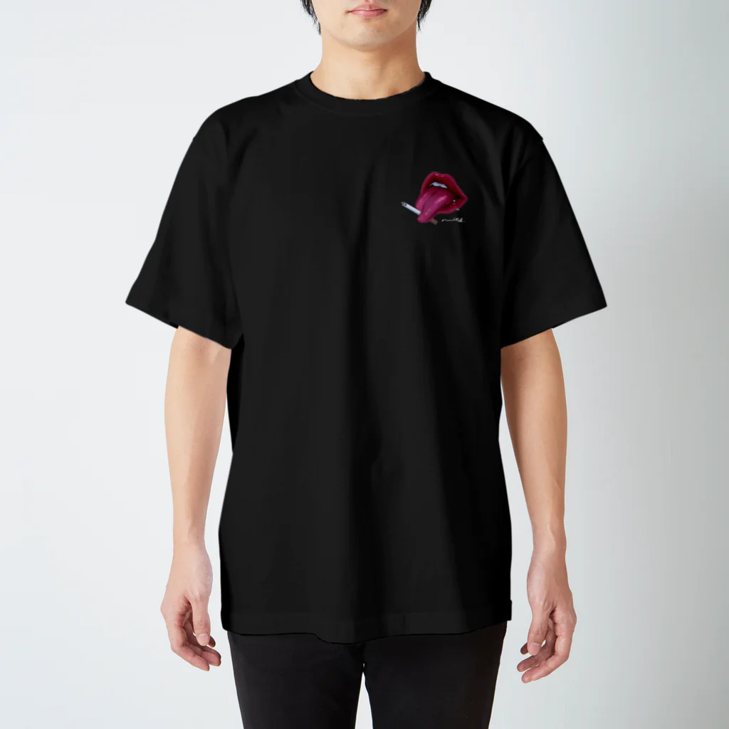 牛乳屋さんの蛇舌と煙草T<黒> Regular Fit T-Shirt